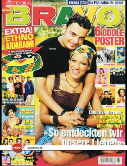Bravo - 36/02, 28.08.2002 - Giovanni Zarrella (Bro'Sis) & Vanessa Petruo (No Angels) - O