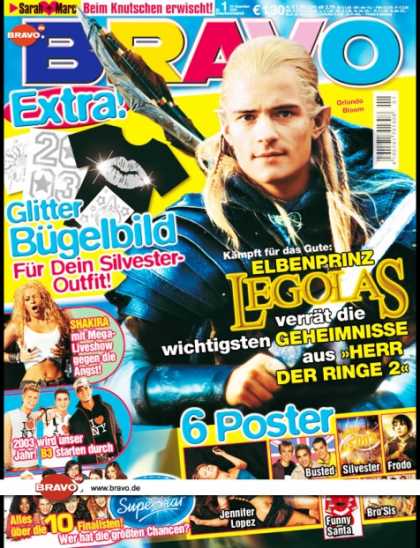 Bravo - 01/03, 24.12.2002 - Legolas (Herr der Ringe, Film) - Shakira - B3 - Deutschland
