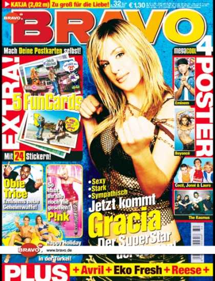 Bravo - 32/03, 30.07.2003 - Gracia Baur (DSDS, TV Show) - Obie Trice - P!nk - Alexander