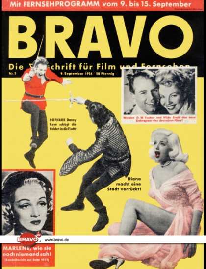 Bravo - 03/56, 09.09.1956 - Marlene Dietrich - O. W. Fischer & Hilde Krahl -