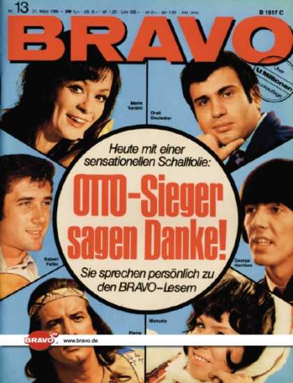 Bravo - 13/66, 21.03.1966 - OTTO-Sieger 1965 (Marie Versini, Robert Fuller, Pierre Brice