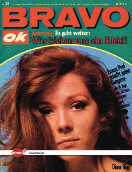 Bravo - 34/67, 14.08.1967 - Diana Rigg (Mit Schirm, Charme und Melone, TV Serie)