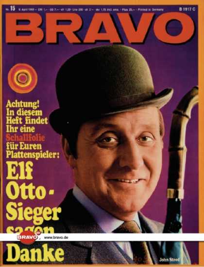 Bravo - 15/68, 08.04.1968 - Patrick MacNee (Mit Schirm, Charme und Melone, TV Serie)