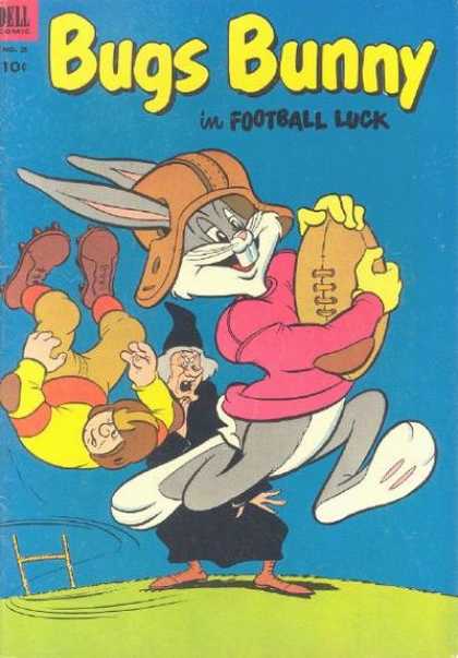 Bugs Bunny 28 - Dell Comics - Bugs Bunny - In Football Luck - Witch - Player