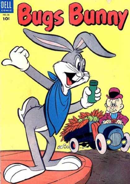 Bugs Bunny 36 - Elmer Fudd - Car - Carrots - Yellow - Blue Bandanna