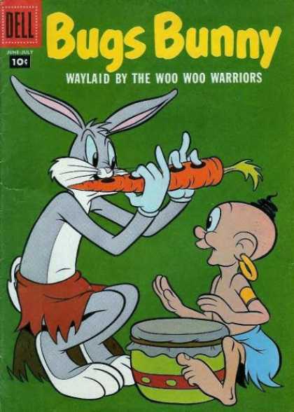 Bugs Bunny 55 - Carrot - Drum - Flute - Waylaid By The Woo Woo Warriors - Loincloth