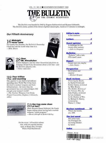 Bulletin of the Atomic Scientists - November 1995