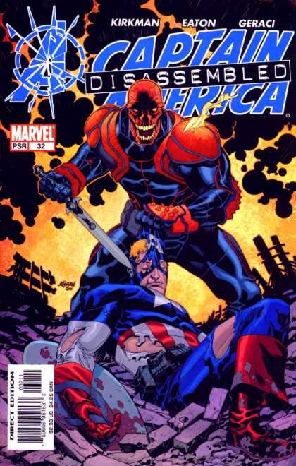 Captain America (2002) 32 - Disassembled - Kirkman - Eaton - Geraci - Flames