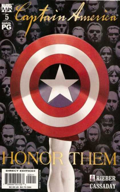 Captain America (2002) 5 - Honor Them - Faces - Star - Patriotic - Circle - John Cassaday