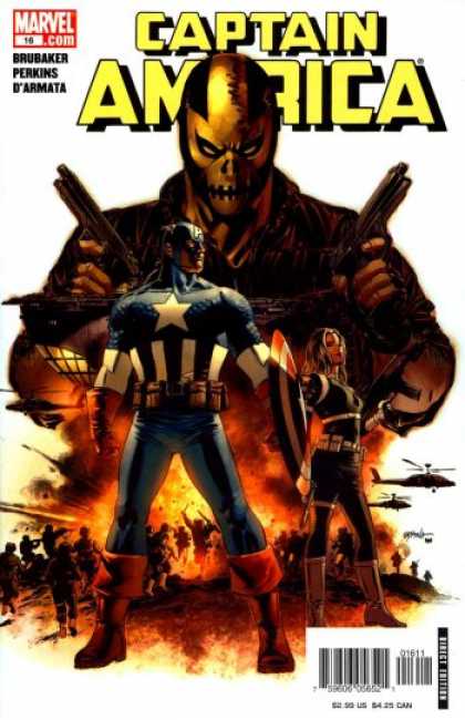 Captain America (2004) 16 - Marvel - Masked Criminal - Shield - Explosions - Helicopters