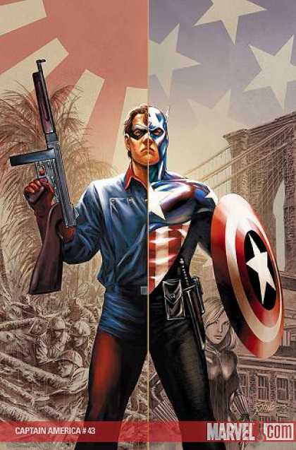 Captain America (2004) 43 - Marvel - Shield - Machine Gun - Woman - Knife