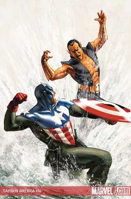 Captain America (2004) 46 - Marvelcom - Water - Fight - Shield - Fist