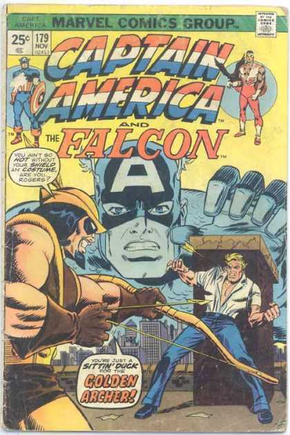 Captain America 179 - Olden Archer - Bow And Arrow - Trapped - Brown Gloves - Skyline