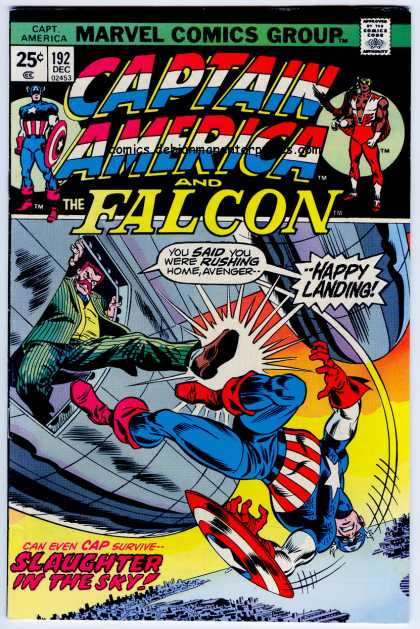 Captain America 192 - Marvel - Superhero - Shield - Sky - Fight
