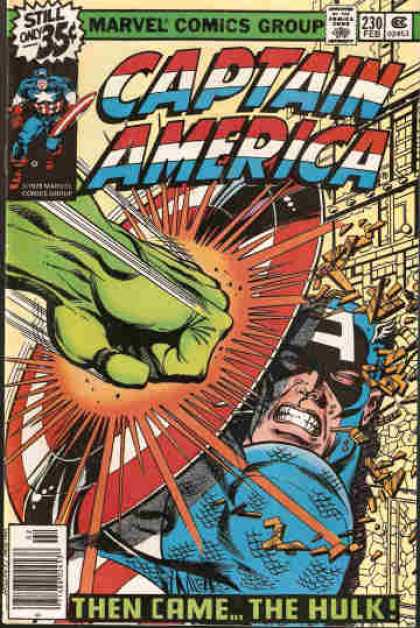 Captain America 230 - America - Shield - Fight - Impact - Hulk - Bob Layton