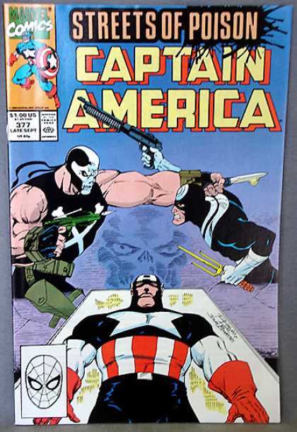 Captain America 377 - Streets Of Poison - Star - Gun - Knife - Shield - Ron Lim