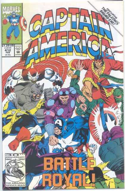 Captain America 412 - The Falcon - Shang-chi - Rhino - Battle Royal - Gang