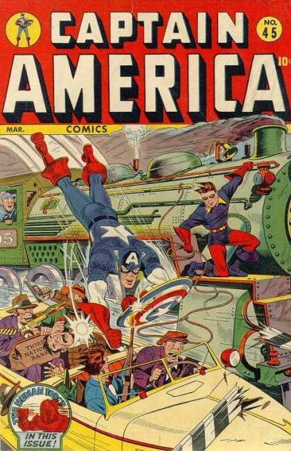 Captain America 45 - The Human Torch - Train - Car - Lasso - Gun - Steve Epting