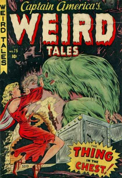 Captain America 75 - The Thing - Scary Surprise - Shocked Woman - Candle - Red Dress
