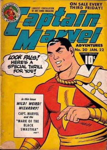 Captain Marvel Adventures 20 - Captain Marvel - No 20 Jan 22 - Wild - Mark Of The Black Swastika - Mantle - Clarence Beck