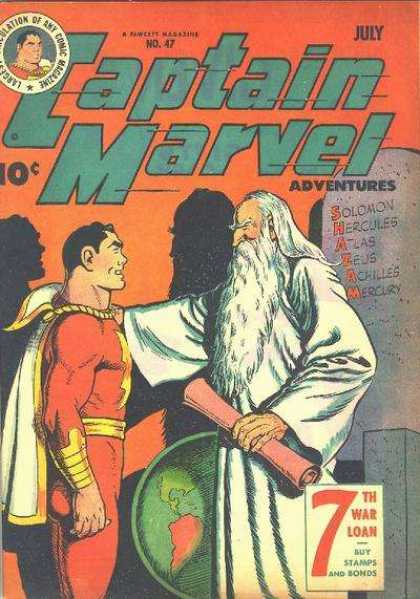 Captain Marvel Adventures 47 - Superman - Zeus - Solomon - Hercules - Atlas - Clarence Beck