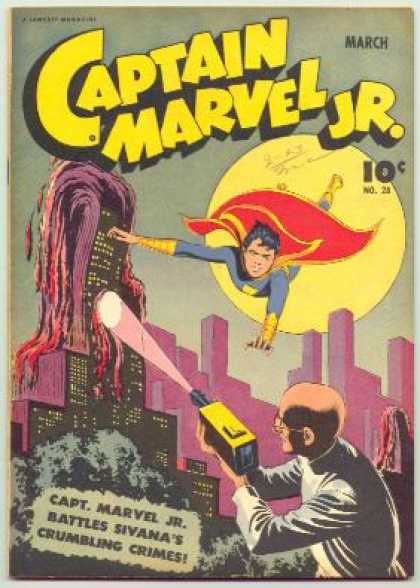 Captain Marvel Jr. 28 - Captain Marvel - Flying - Villain - Weapon - Fight
