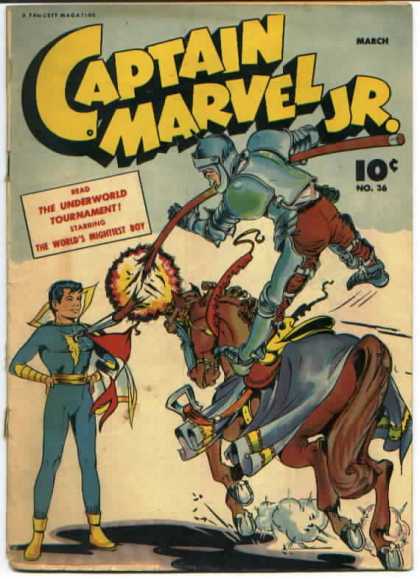 Captain Marvel Jr. 36 - Shazam Jr - Blue Cheese - Joust - Knight - Horse