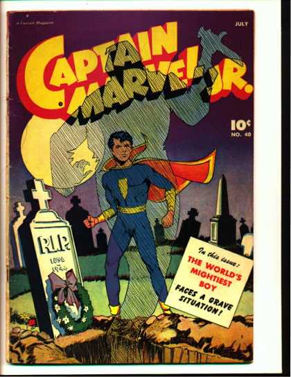 Captain Marvel Jr. 40 - Shadow - Knife - Graveyard - Grave Situation - Phantom