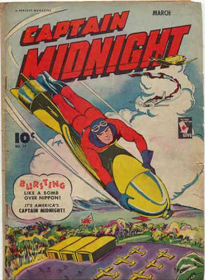 Captain Midnight 29 - March - Aeroplane - Trees - Home - Sky