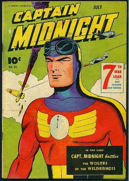Captain Midnight 32 - Captain - July - Airjet - Destroi - 7th War Loan