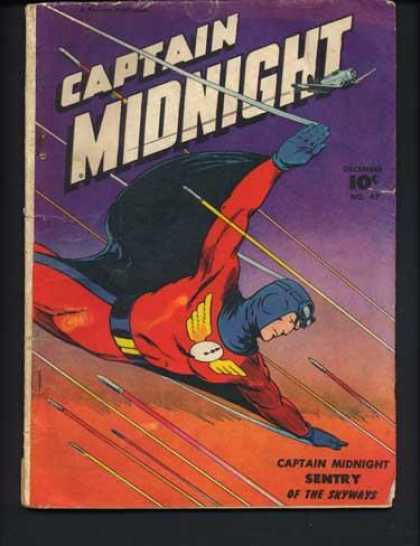 Captain Midnight 47 - Plane - Cape - Sentry Of The Skywaves - 10c - Spears