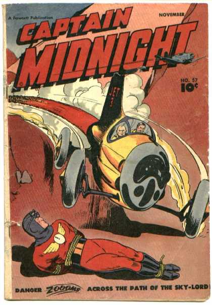 Airplane - 10 Cents - Fawcett - Aircraft - Banger Captain Midnight 57 - Airplane - 10 Cents - Fawcett - Aircraft - Banger