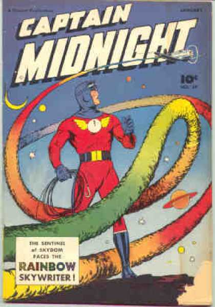 Super Hero - Science Fiction - Rainbow - Airplane - Skywriter Captain Midnight 59 - Super Hero - Science Fiction - Rainbow - Airplane - Skywriter