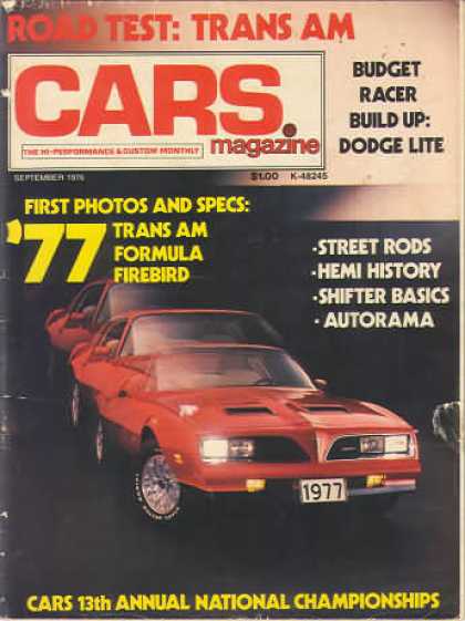 Cars - September 1976