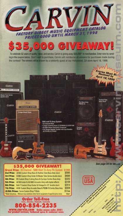 Carvin Catalog - 1998