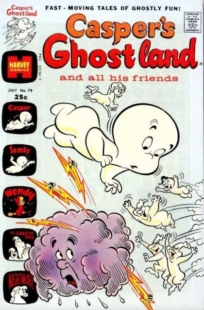 Casper's Ghostland 79 - Harvey Comics - Spooky - Wendy - Lightning Bolts - The Ghostly Trio