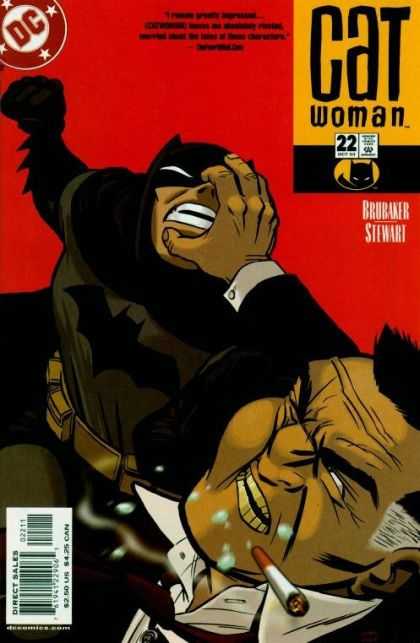 Catwoman (2001) 22 - Batman - Punching - Cigarette - Face - Issue 22