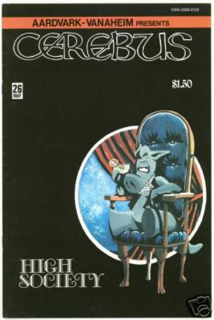 Cerebus 26 - High Society - Aardvark-vanaheim - Chair - Globe - Galaxy - Dave Sim