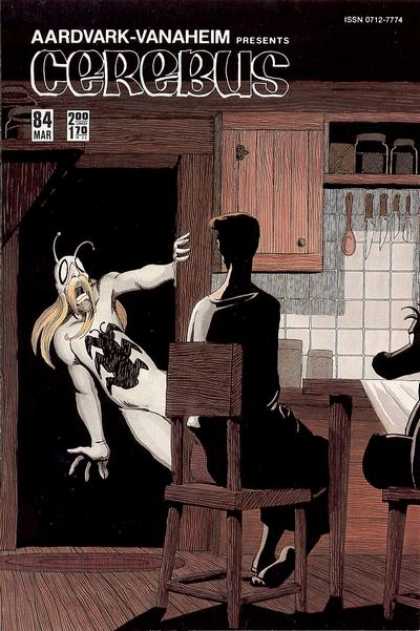 Cerebus 84 - Kitchen - Chair - Table - Knives - Dave Sim