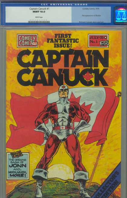 CGC 10 Comics - Captain Canuck #1 (CGC) - Comely Comix - July - Captain Canuck - Canadian Flag - Sun