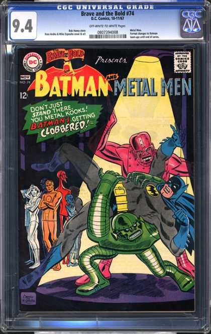 CGC Graded Comics - Brave and the Bold #74 (CGC) - Batman - Metal Men - Fight - Gold - Platinum