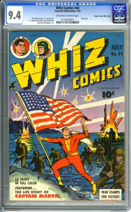 CGC Graded Comics - Whiz Comics #44 (CGC) - Life Story - War - Marvel - Spy - Soldiers