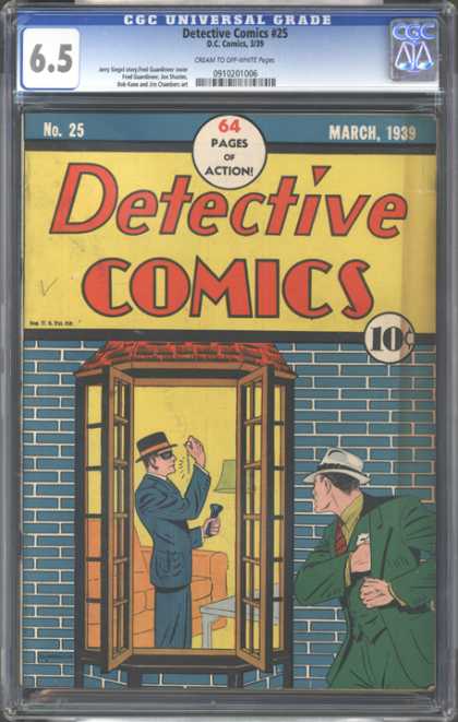 CGC Graded Comics - Detective Comics #25 (CGC) - Window - Orange Couch - Green Suit - White Hat - Green Lamp
