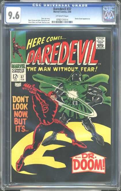 CGC Graded Comics - Daredevil #37 (CGC) - Marvel - February - 12 Cents - Dr Doom - Stance