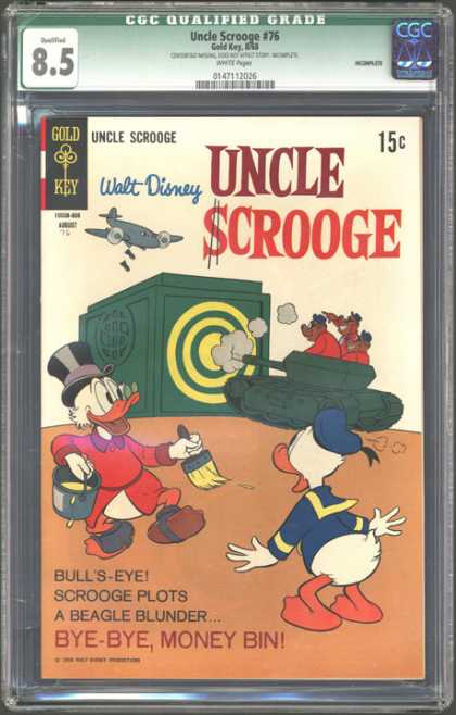 CGC Graded Comics - Uncle Scrooge #76 (CGC) - Uncle Scrooge - Donald Duck - Bye Bye Money Bin - Tank - Bomber