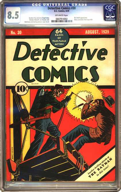 CGC Graded Comics - Detective Comics #30 (CGC) - Detective Comics - Welder - Scaffolding - Action - Man Falling
