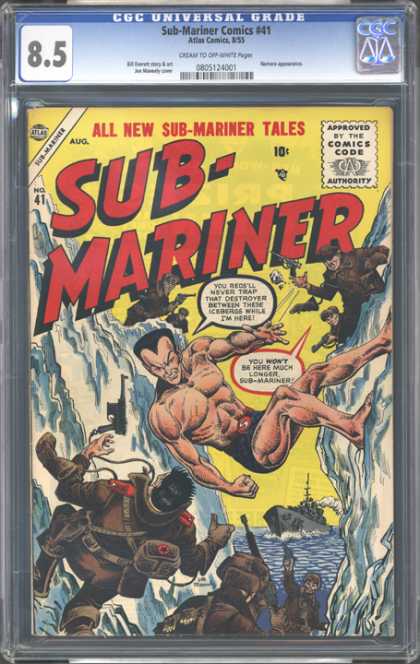 CGC Graded Comics - Sub-Mariner Comics #41 (CGC) - Destroyer - Ship - Icebergs - Soldiers - Battle