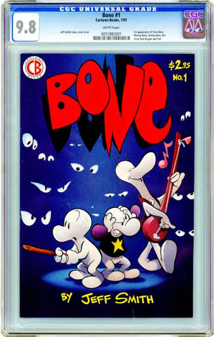 CGC Graded Comics - Bone #1 (CGC) - Bone - Jeff Smith - Eyes - Music - Self-published