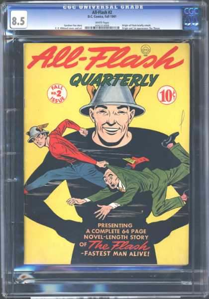 CGC Graded Comics - All-Flash #2 (CGC) - Dragging - Running - Fighting - Horn Man - Lightening