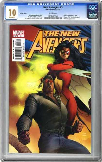 CGC Graded Comics - New Avengers #5 (CGC) - Mask - Hair - Glasses - Focus - Prepairing To Battle